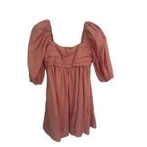 Abercrombie & Fitch Coral Puff Sleeve Blouse
